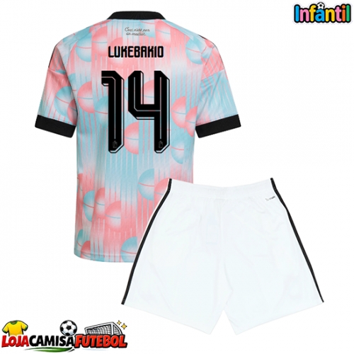 Camisa de Futebol Bélgica Dodi Lukebakio #14 Equipamento Secundário Infantil Mundo 2026 Manga Curta (+ Calças curtas)
